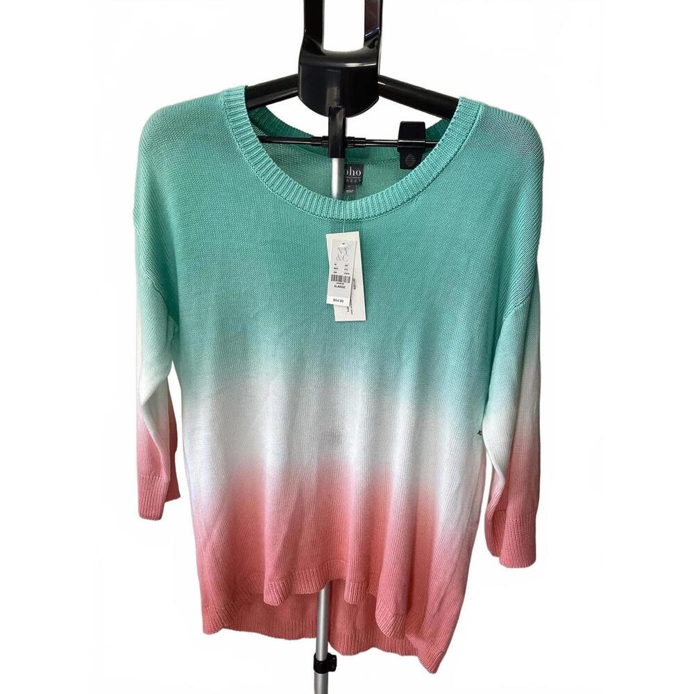 Women's Obmre Color Knit Sweater - Mint, White, Coral